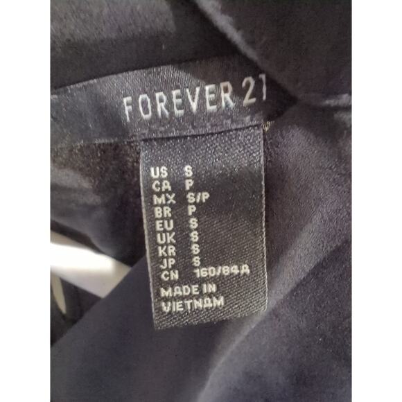 Women's Size Small Forever 21 Blouse Black Shirt Top Sheer V neck Collar EUC - Picture 2 of 7